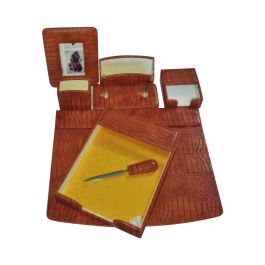 Ensemble de Bureau en cuir Synthétique 8 pièces couleur Marron
