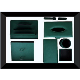 Ensemble de Bureau Artisanal en similicuir - 9 pièces coloris au choix
