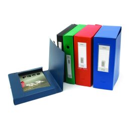 Lot de 6 Boites Archives à pression en Polypro EXPRESS Dos 10 cm (4 coul au choix)