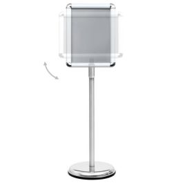 Porte affiche sur pied avec socle rond pour document A4